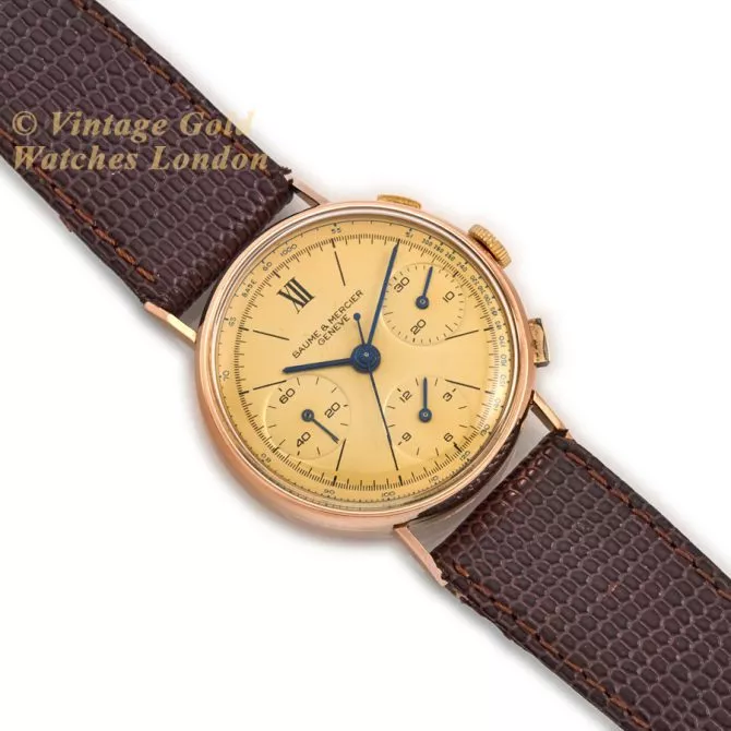 Baume & Mercier Chronograph Cal.1873 18ct Pink Gold c1951 (8) (navigation)