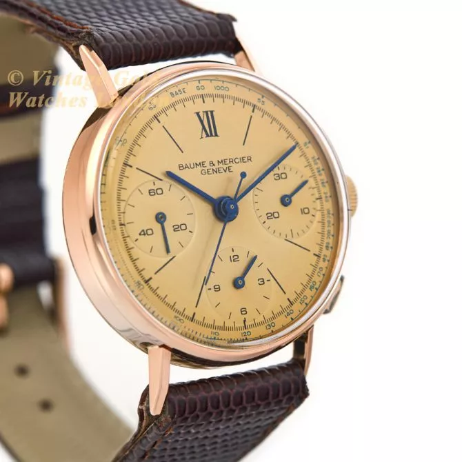 Baume & Mercier Chronograph Cal.1873 18ct Pink Gold c1951 (3) (navigation)