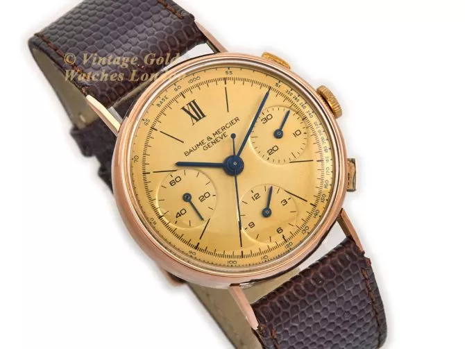 Baume & Mercier Chronograph Cal.1873 18ct Pink Gold c1951 (2)