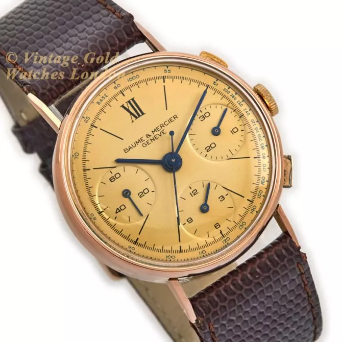 Baume & Mercier Chronograph Cal.1873 18ct Pink Gold c1951 (2) (navigation)
