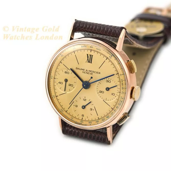 Baume & Mercier Chronograph Cal.1873 18ct Pink Gold c1951 (6) (navigation)