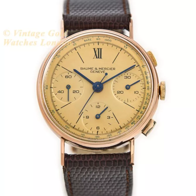 Baume & Mercier Chronograph Cal.1873 18ct Pink Gold c1951 (4) (navigation)