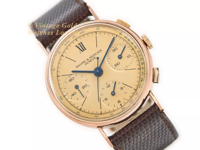 Baume & Mercier Chronograph Cal.1873 18ct Pink Gold c1951 (1)