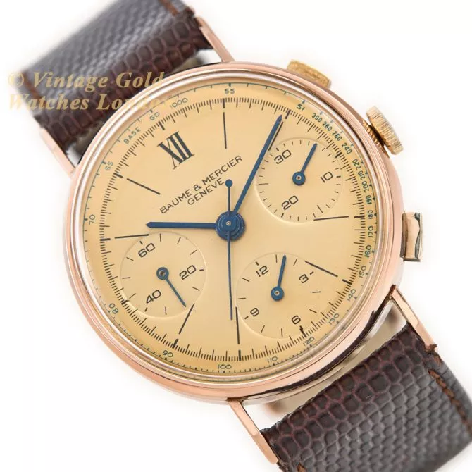 Baume & Mercier Chronograph Cal.1873 18ct Pink Gold c1951 (1) (navigation)