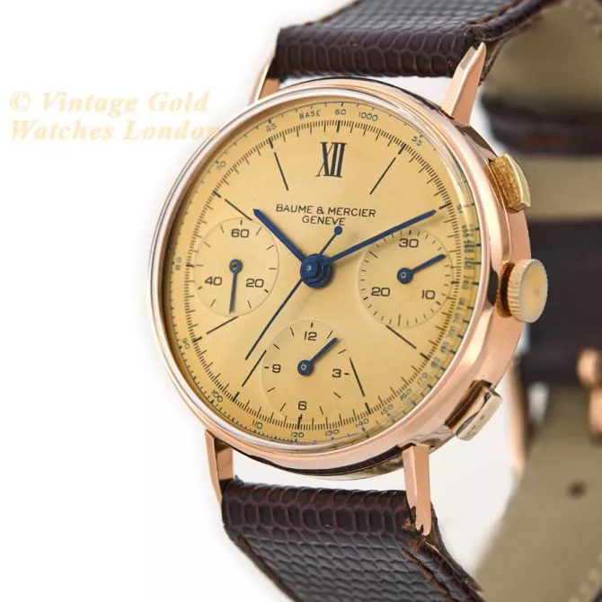 Baume & Mercier Chronograph Cal.1873 18ct Pink Gold c1951 (5) (navigation)