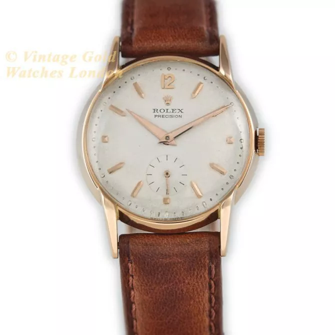 Rolex Precision Ref.4634 18ct Pink Gold c1952 (4) (navigation)