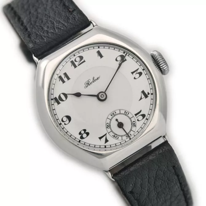 Rolex Cal.10½ Sterling Silver Porcelain Dial c1935 (2) (navigation)