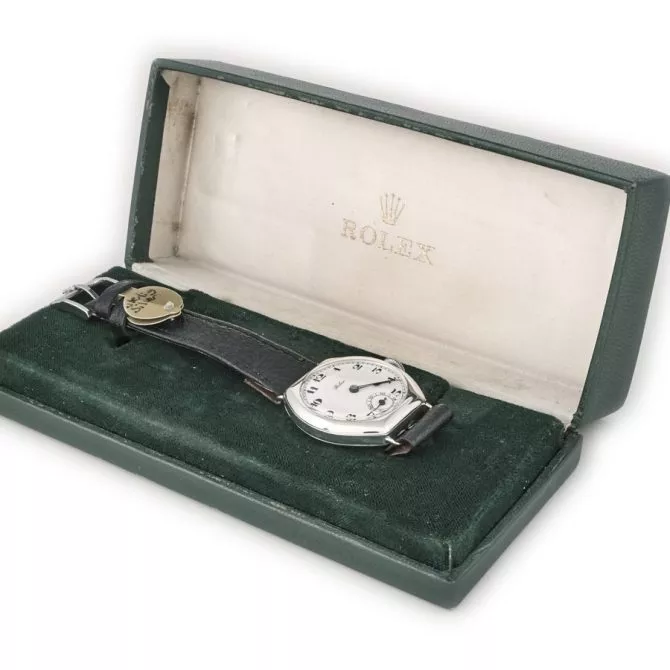 Rolex Cal.10½ Sterling Silver Porcelain Dial c1935 (13) (navigation)