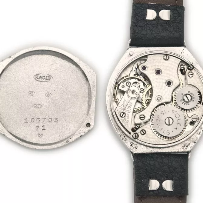 Rolex Cal.10½ Sterling Silver Porcelain Dial c1935 (12) (navigation)