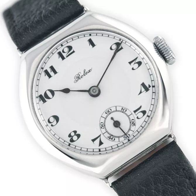 Rolex Cal.10½ Sterling Silver Porcelain Dial c1935 (1) (navigation)