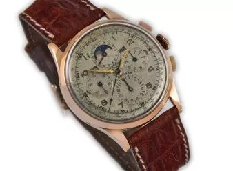 Universal Geneve Tri-Compax Cal.481 18ct Pink Gold 1950 - hover